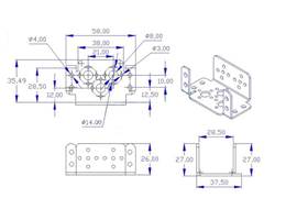 Multipurpose servo bracket - dimensions